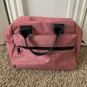 EASYFUN Pink and White Large Lunch Bag Tote